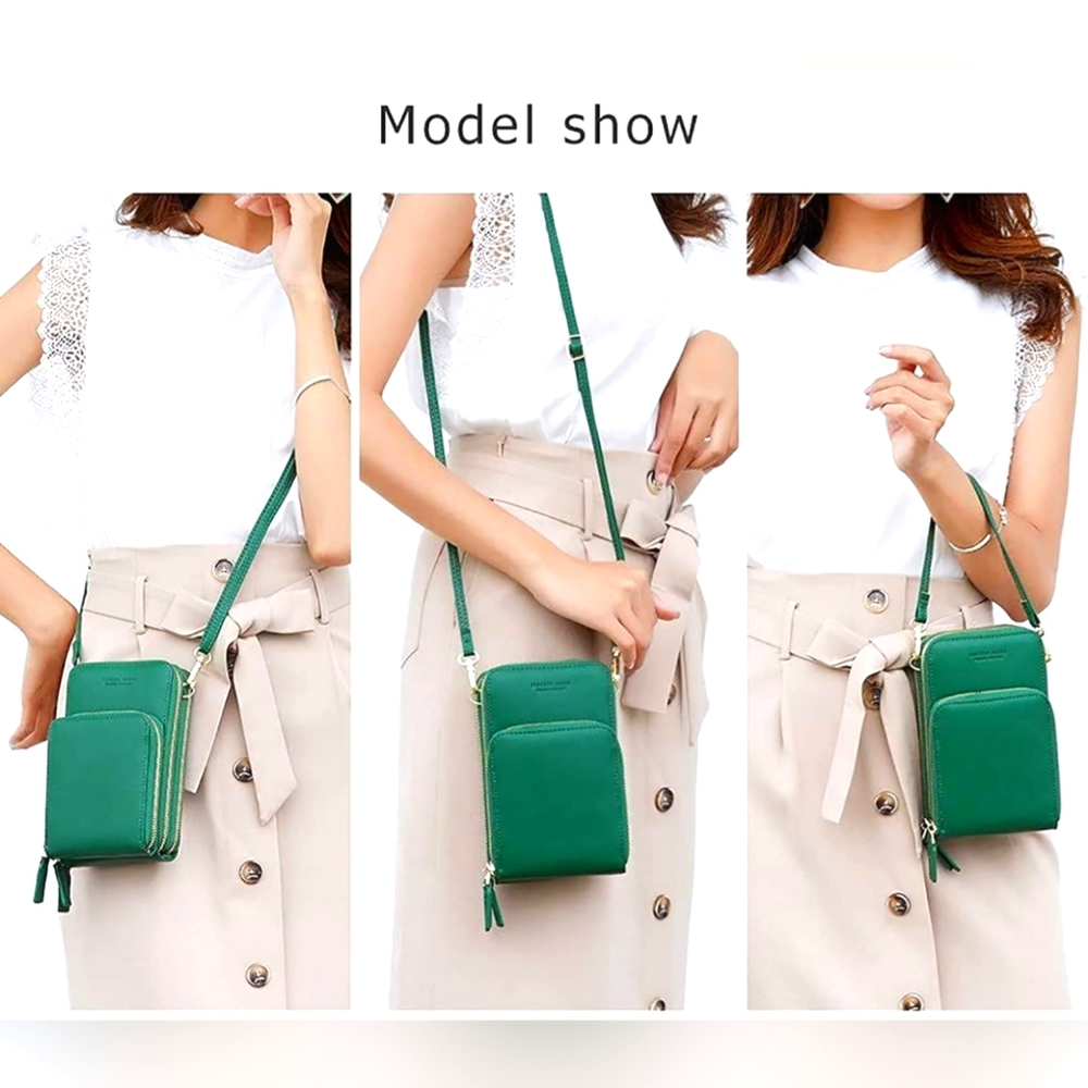Small Crossbody Cell Phone Purse for Women Mini Messenger  Handbag Green NEW